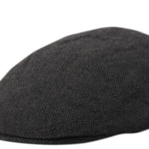 Herringbone Wool Gray Ivy Caps W/satin Quilted Lining
